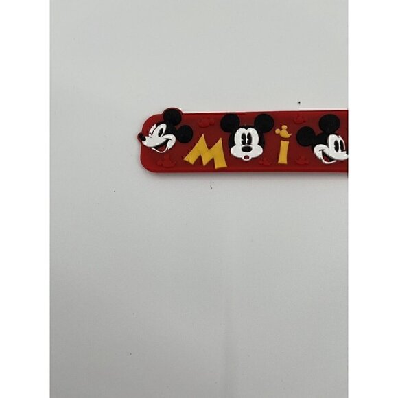 Disney Parks Mickey Mouse Red Slap Bracelet Many Faces of Mickey Oh Boy! - Picture 4 of 8
